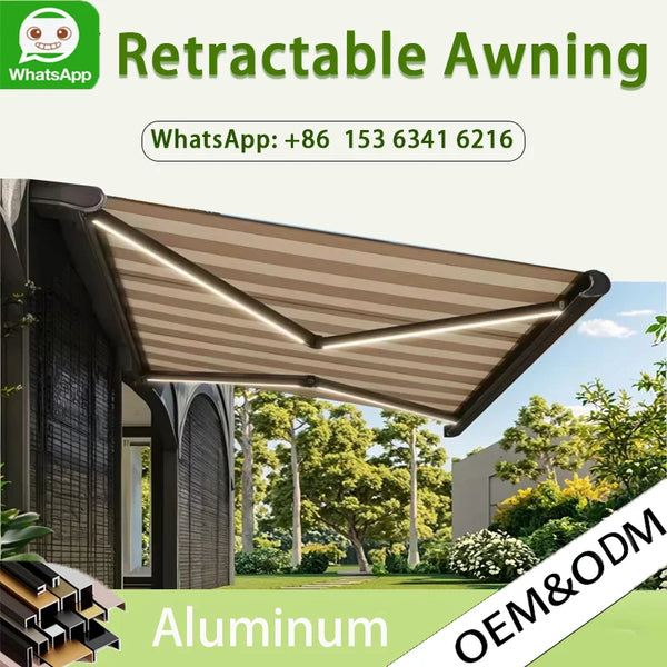 Electric Retractable Patio Awning with LED
